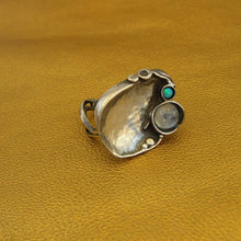 Load image into Gallery viewer, Hadar Designers Sterling Silver Moonstone Opal Ring size 6.5, 7 Handmade (H)SALE