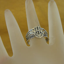 Load image into Gallery viewer, Hadar Designers Handmade filigree 925 Sterling Silver Hamas Ring size 8 (H) LAST