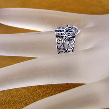 Load image into Gallery viewer, Hadar Designers Handmade filigree 925 Sterling Silver Hamas Ring size 8 (H) LAST