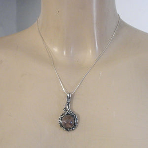 Hadar Designers rock crystal ball pendant sterling silver  handmade art (h) last