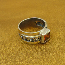 Load image into Gallery viewer, Hadar Designers Handmade 9k Yellow Gold 925 Silver Red Zircon Ring 6, 6.5 (vs) y