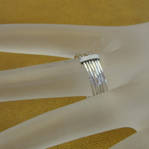 Hadar Designers Multi Ring 925 Sterling Silver size 6 Handmade Art ()Last