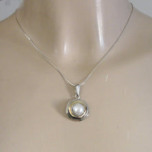 Load image into Gallery viewer, Hadar Designers 9k Yellow Gold Sterling Silver Pearl Pendant Handmade (ms) SALE