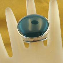 Load image into Gallery viewer, Hadar Designers Green Agate Ring Sterling Silver Huge 7.5,8,8.5,9,9.5 (H 186)y