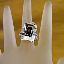 Load image into Gallery viewer, Hadar Designers Black Onyx Ring sz 6,7,8,9,10 Handmade 9k Gold 925 Silver (MS) y