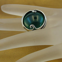 Load image into Gallery viewer, Hadar Designers Green Agate Ring 925 Sterling Silver sz 7,7.5,8 Handmade (H)SALE