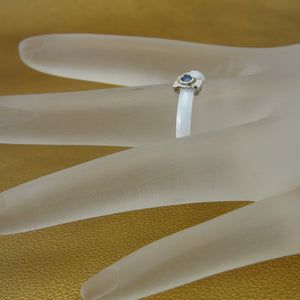 Blue Topaz Ring 10.5 Handmade White Ceramic 925 Silver Hadar Designers  (I r) Y