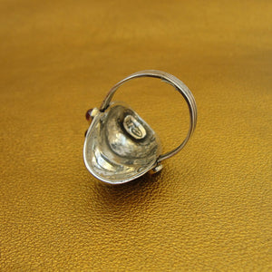 Hadar Designers 925 Sterling Silver Red Garnet Ring size 7,7.5 Handmade (H) SALE