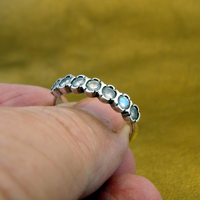 White Zircon Ring 925 Sterling Silver  size 7 Handmade Hadar Designers  () LAST