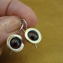 Load image into Gallery viewer, Hadar Designers red garnet earrings 9k gold 925 silver  long handmade (ms 1732*)