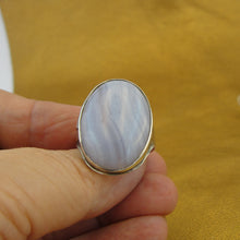Load image into Gallery viewer, Hadar Designers Lace Agate Ring 925 Sterling Silver Size 11 Handmade (H 184)y