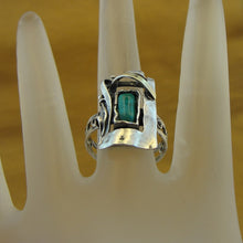 Load image into Gallery viewer, Hadar Designers Turquoise Ring sz 7,7.5,8,9,10 Handmade 9k Gold 925 Silver (MS)y