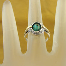 Load image into Gallery viewer, Hadar Designers Chrysocolla Ring 6.5,7,8,9 Yellow Gold 925 Silver Handmade (ms