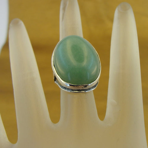 Hadar Designers Aventurine Ring 925 Sterling Silver Size 5 Handmade (H 184)y