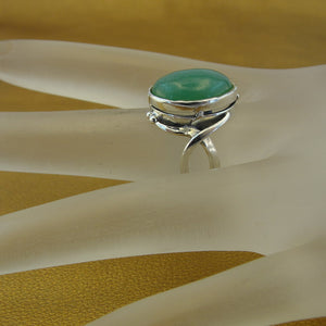 Hadar Designers Aventurine Ring 925 Sterling Silver Size 7.5, 8 Handmade () SALE