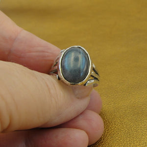 Hadar Designers Labradorite Ring Size 7.5 Sterling Silver 925 Handmade (H) Sale