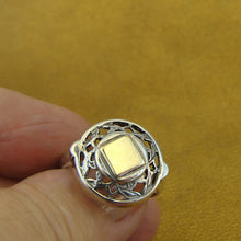 Load image into Gallery viewer, Hadar Designers Filigree Ring size 7 Modern Handmade 9k Yellow Gold 925 Silver(H