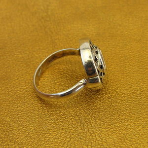 Hadar Designers Filigree Ring size 7 Modern Handmade 9k Yellow Gold 925 Silver(H