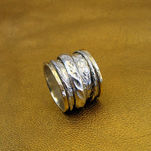 Hadar Designers 9k Yellow Gold Sterling Silver Ring 6,6.5, 8,8.5 Swivel (B) LAST