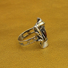 Load image into Gallery viewer, Hadar Designers Red Garnet Ring 6,7,8,9,10 Handmade 9k Gold 925 Silver (MS)