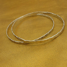Load image into Gallery viewer, Hadar Designers Sterling Silver Bangle Bracelet 3mm Handmade Hammered (V) SALE