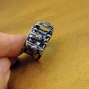 Hadar Designers Zircon WILD Band Ring 6.5,7,7.5 Sterling Silver Handmade () LAST