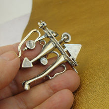 Load image into Gallery viewer, Hadar Designers Sterling Silver Gemstones Brooch Handmade Unique Artistic (H) y