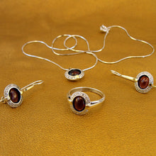 Load image into Gallery viewer, Hadar Designers Handmade 9k Yellow Gold 925 Silver Red Garnet Earrings (ms 1079