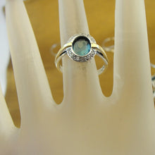 Load image into Gallery viewer, Hadar Designers Handmade 9k Yellow Gold 925 Silver Blue Topaz Ring 6,7,8,9 (ms)