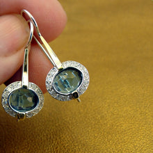 Load image into Gallery viewer, Hadar Designers Handmade 9k Yellow Gold 925 Silver Blue Topaz Earrings (ms 1079