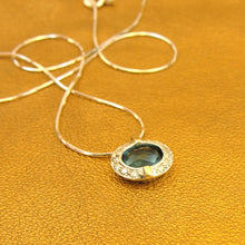 Load image into Gallery viewer, Hadar Designers Handmade 9k Yellow Gold 925 Silver Blue Topaz Pendant (ms)