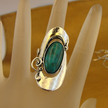 Load image into Gallery viewer, Hadar Designers 9k Yellow Gold 925 Silver Turquoise Ring 7,8,9,10 Handmade (MS 325)
