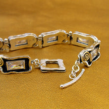 Load image into Gallery viewer, Hadar Designers Zircon Spiral Bracelet 9k Yellow Gold 925 Silver Set (MS 387)