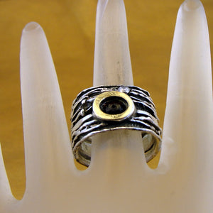 Hadar Designers Garnet Ring 9k Yellow Gold 925 Silver 6,7,8,9,10 Handmade (MS)