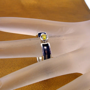 Hadar Designers Yellow Zircon Ring sz 11.5, 12 Sterling Silver Handmade () LAST