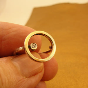Hadar Designers Handmade 9k Yellow Gold 925 Silver White Zircon Ring 5,6,7,8,9,10 (MS 1615)
