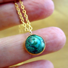 Load image into Gallery viewer, RARE Turquoise Pendant 14k Yellow Gold Filled Handmade Classy Hadar Designers (V)y