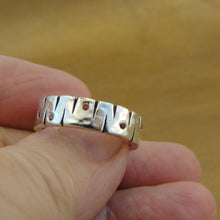 Load image into Gallery viewer, Hadar Designers Red Zircon Ring 925 Sterling Silver sz 5,6,7,8 (MS)8y