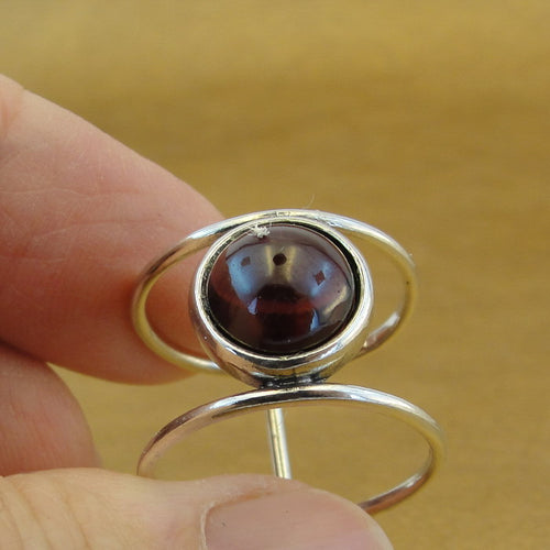 Hadar Designers Red Granet Ring size 7.5 Handmade 925 Sterling Silver () LAST