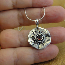 Load image into Gallery viewer, Hadar Designers Red Garnet Pendant 925 Sterling Silver Artist Handmade (MS*)y