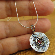 Load image into Gallery viewer, Hadar Designers Red Garnet Pendant 925 Sterling Silver Artist Handmade (MS*)y