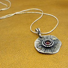 Load image into Gallery viewer, Hadar Designers Red Garnet Pendant 925 Sterling Silver Artist Handmade (MS*)y