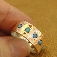 Load image into Gallery viewer, Opal Ring 9k Rose Gold 925 Silver  sz 7.5 Handmade Hadar Designers  (I R306) Y
