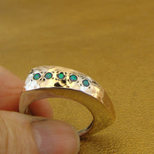 Load image into Gallery viewer, Opal Ring 9k Rose Gold 925 Silver  sz 8 Handmade Art Hadar Designers () LAST