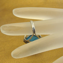 Load image into Gallery viewer, Hadar Designers Blue Ocean Quartz Ring size 6, 6.5 Handmade 925 Silver (H)LAST