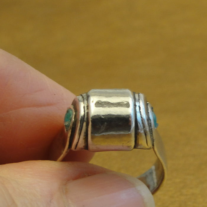 Hadar Designers Turquoise Ring 925 Sterling Silver 6.5,7,7.5 Handmade (H) Last