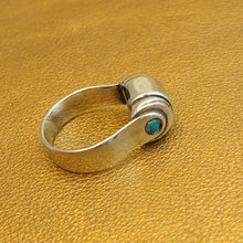 Load image into Gallery viewer, Hadar Designers Turquoise Ring 925 Sterling Silver 6.5,7,7.5 Handmade (H) Last