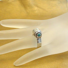 Load image into Gallery viewer, Hadar Designers Turquoise Ring 925 Sterling Silver 6.5,7,7.5 Handmade (H) Last