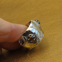 Load image into Gallery viewer, Hadar Designers Red Garnet Ring 925 Sterling Silver sz 7 Handmade (H) LAST