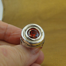Load image into Gallery viewer, Hadar Designers Red Zircon Ring sz 8,8.5 Handmade 925 Sterling Silver (H) LAST
